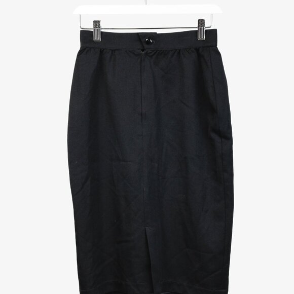 Thierry Mugler Vintage Black Wool Pencil Skirt - Picture 2 of 8